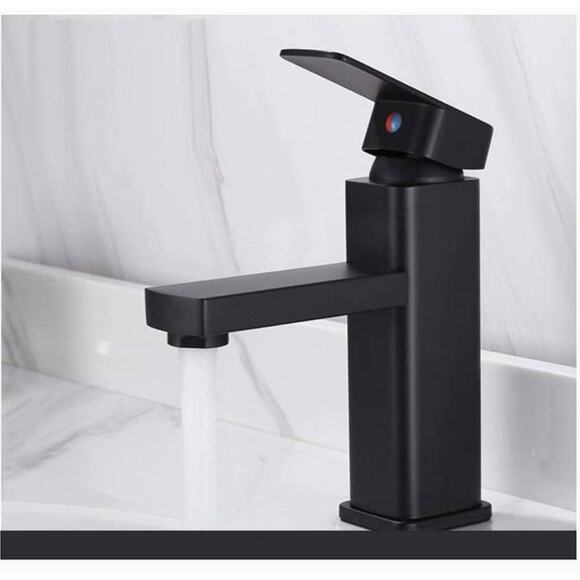 Matte Black Bathroom Faucet Single Hole, Single Handle Bathroom Faucet Modern - Picture 2 of 4